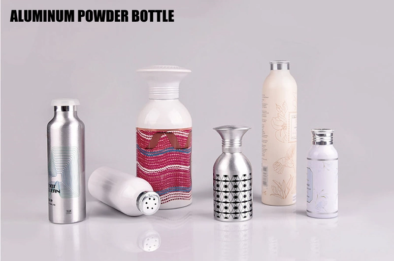 Wholesale Metal Luxury White Shaker Bottle Empty Aluminum Baby Talcum Powder Bottle